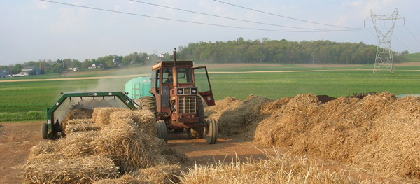 humus compost turned with aeromaster compost turner at penn valley farms