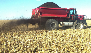 spreading manure